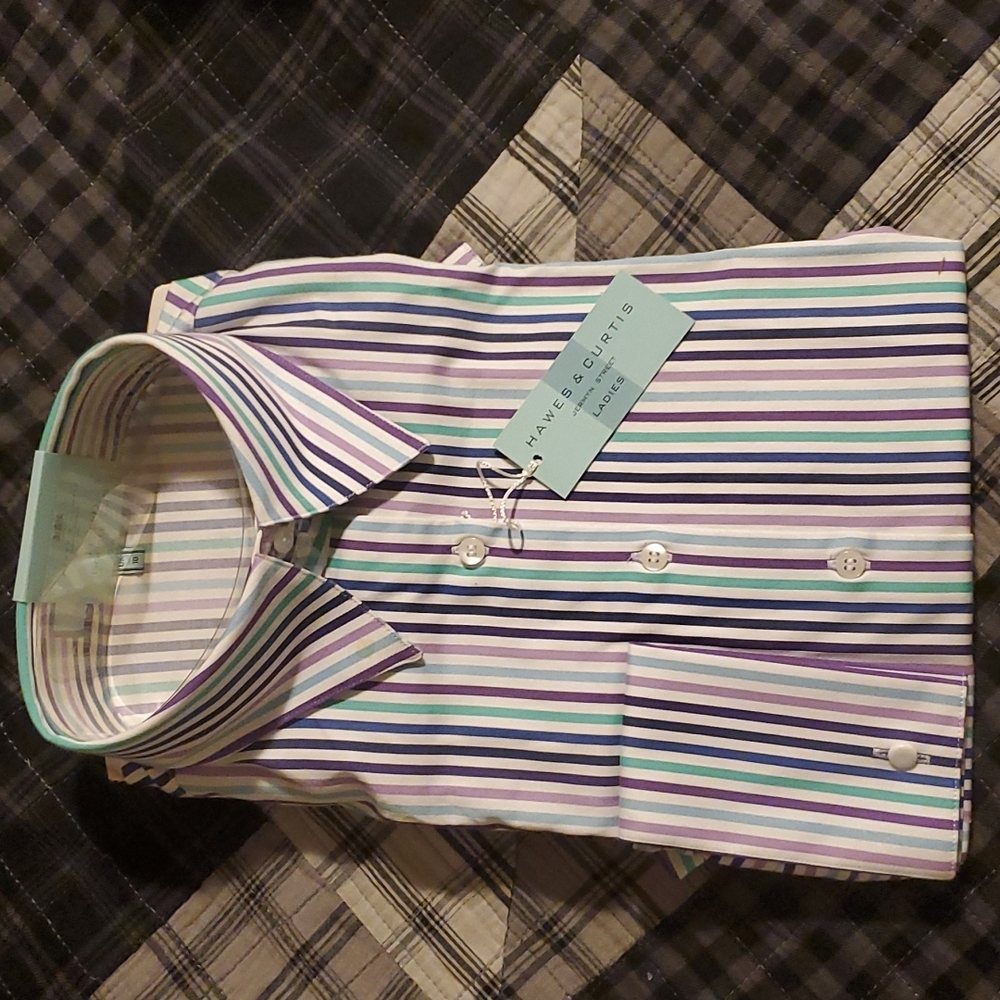 Hawes and Curtis fitted double cuff shirt